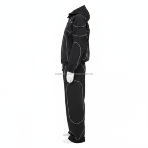 Conjunto Deportivo para Hombre, Primavera, Ligero, con Ribete Reflectante, Chaqueta Cortavientos con Capucha y Pantalones, Ropa Deportiva Urbana, Personalizable - Product Image 4