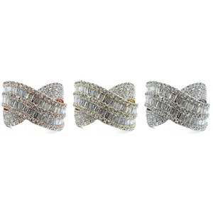 Bijoux fins, brillants, de haute qualité, bague de fiançailles et de mariage en or blanc 18 carats avec un grand diamant rond pour femmes - Product Image 4