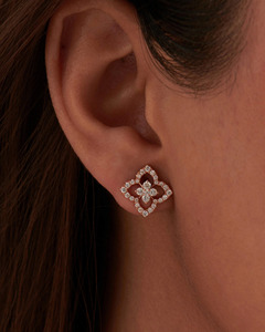 Pendientes de Diamantes Tallados en Forma de Baya, Diamantes Naturales Color G-H Claridad VS, Oro Sólido de 14K, Regalo Floral Clásico - Product Image 3