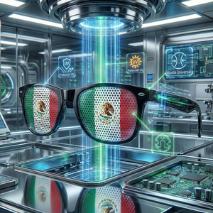 Occhiali da Sole Bandiera Messicana UV400 con Lenti Polarizzate Sfumate, Montatura Quadrata Dorata, Stile alla Moda e Leggero, in PC Ottico - Product Image 3