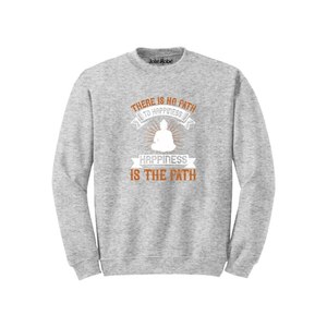 Sweat-shirt en mélange de coton avec des thèmes de bouddha imprimés Style décontracté 12 options de couleur 260-280 Placement de conception personnalisable GSM lourd - Product Image 2