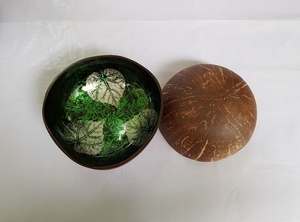 Top Seller Best Quality Lacquered Coconut Bowls Natural Butterfly Arted Colorful Eco-Friendly Minimalist <b>Cheap</b> From Vietnam - Product Image 3