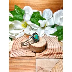 Navajo Handmade <b>Red</b> Skin Turquoise & Sterling Silver Cuff <b>Bracelet</b> Cultural Collectible Jewelry - Product Image 2