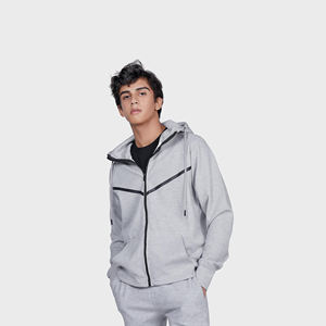 Survêtement de sport d'hiver de haute qualité pour hommes, survêtement de fitness en coton respirant imprimé avec logo personnalisé et fermeture éclair Style d'ensemble - Product Image 6