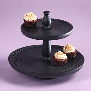 Tasse en bois gâteau support noyer finition hôtel vaisselle décoration accessoires fêtes de mariage gâteau serveur support - Product Image 3