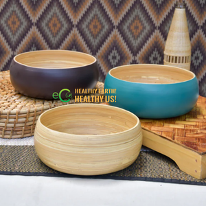 Tazón de fruta de bambú hilado/tazones de ensalada de bambú/tazón y cuchara de bambú al por mayor y tamaño personalizado hecho por Eco2go Vietnam - Product Image 1