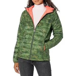 Jaket Puffer wanita, jaket anti cuaca terisolasi, jaket Puffer setengah panjang (S-XL) musim dingin