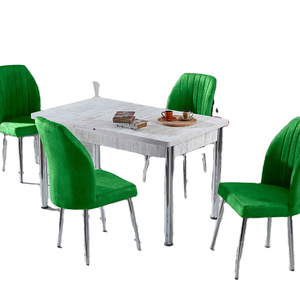 Juego de Mesa de Comedor Extensible FEY FURNITURE para 6 Personas con Patas de Metal, Diseño Moderno, Sillas de Metal Resistentes - Product Image 1