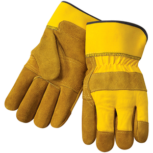 Guantes de trabajo de cuero dividido de vaca de alta calidad Guantes DE SEGURIDAD canadienses de larga duración XL Características anticorte que proporcionan una excelente - Product Image 6