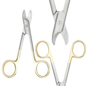 Ciseaux à couronne métalliques 1 pièce, ciseaux dentaires en acier inoxydable, tête incurvée/droite, instrument chirurgical, outils orthodontiques - Product Image 1