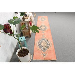 Tapis de couloir vintage turc 1,8x10,5 pi (55x320 cm), tapis persan orange - Product Image 2