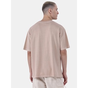 Camiseta extragrande de estambre de algodón 100% de peso pesado con cuello redondo, estampado de logotipo personalizado, antibolitas transpirables de alta calidad para hombres - Product Image 4