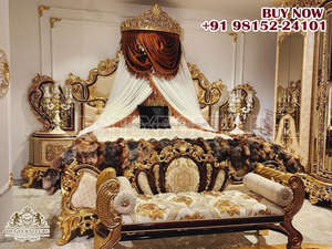 Elegante Juego de Muebles de Dormitorio de 6 Piezas, Estilo Imperial, Tallado a Mano, Acabado Metálico Antiguo, Hecho en EE. UU. - Product Image 4