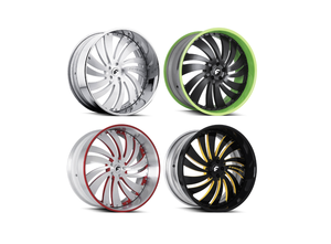 Meilleures jantes Forgiatto 24 pouces à prix limité, modèle Canale-L, finition or sur chrome avec lèvre chromée, jantes forgées - Product Image 2
