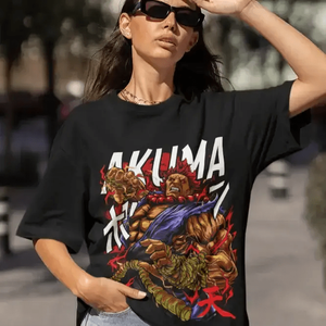 เสื้อยืดผ้าฝ้าย 100% ลาย Akuma Street Fighter ผ้าเจอร์ซีย์ พิมพ์ลายด้วยเทคนิคซิลค์สกรีน ทรงเข้ารูป รุ่น T-Shirts - Product Image 4