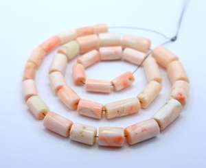 ลูกปัดหินปะการังญี่ปุ่นสีชมพูธรรมชาติ ขนาด 16 นิ้ว สำหรับทำเครื่องประดับ ลูกปัดหินเรียบ - Product Image 1