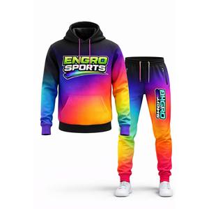 Proveedor de Sudaderas al por Mayor, Conjuntos Deportivos para Hombre con Degradado, 2 Piezas, Fabricante de Sudaderas de Alta Calidad en Pakistán, Pantalones con Degradado - Product Image 3