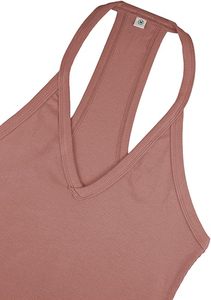 Débardeurs d'entraînement respirants pour femmes col en V dos nageur coupe ajustée côtelé Spaghetti haut caraco basique Style décontracté tissu tricoté - Product Image 2