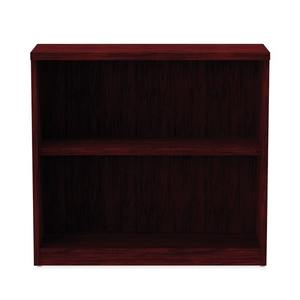 Librería de 2 estantes Alera Valencia Series, organizador de oficina de tipo vertical, 31,75 pulgadas. X 14 pulgadas X 29.5 Pulgadas Madera de Caoba ALEVA633032MY - Product Image 2