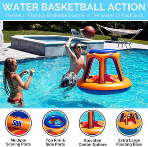 Juguetes Inflables para Piscina, Red de Voleibol y Aro de Baloncesto Combinados para Niños y Adultos - Product Image 2
