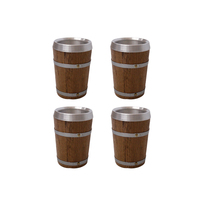 Barils et seaux en bois brun faits à la main de 400 ml, 100 % naturels, pour bière, vin, whisky, tequila - La Casa Del - Prix économique