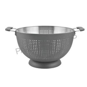 Juego de colador de acero inoxidable gris de 4 piezas minimalista moderno esencial para el hogar con mango cómodo colador de Metal duradero - Product Image 1