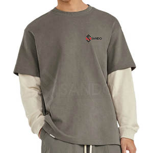 เสื้อยืดผู้ชายผ้าฝ้ายสองชั้นดีไซน์ตามสั่งสไตล์100% ยอดนิยม - Product Image 5