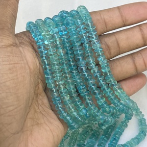 Aaa chất lượng 7mm 8mm tự nhiên bầu trời màu xanh <span class=keywords><strong>apatite</strong></span> đá quý Hạt Handmade <span class=keywords><strong>apatite</strong></span> nút mịn Loose Hạt Vòng Cổ từ nhà cung cấp - Product Image 3