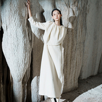 Jame Robe longue facile à porter anti-rides respirante élégante 40% laine 31 pièces emballées dans un carton fabricant du Vietnam