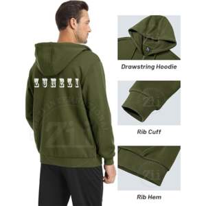 Wholesale Custom Logo Embroidered Gym Fitness Hoodie Manufacturers Fleece Fabric Regular Fit High Quality 100% Cotton - Product Image 4