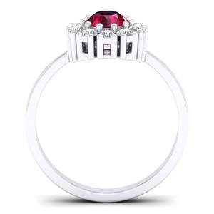 Bague de fiançailles REYES en argent sterling 925 avec moissanite certifiée GRA pour femme, coupe ronde, 0,5 carat, pierre précieuse rubis, bijoux fins - Product Image 4