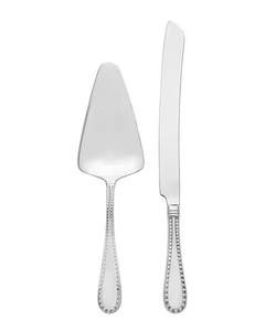 Juego de Cuchillo y Servidor para Pastel de Bodas de Acero Inoxidable de Primera Calidad, Hecho a Mano - Product Image 1