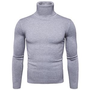 Pulls thermiques ajustés pour hommes sur mesure, pull à col roulé côtelé chaud pour hommes, vente en gros, tricot à col montant pour hommes - Product Image 3