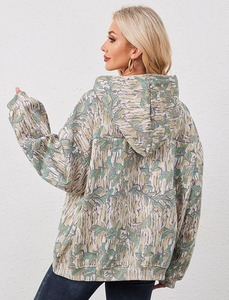 Nouveau Camo De Luxe Femmes Hoodies Haute Qualité Coton Polaire Acide Lavage Pull Lourd Streetwear Boxy Fit Hiver Automne - Product Image 3