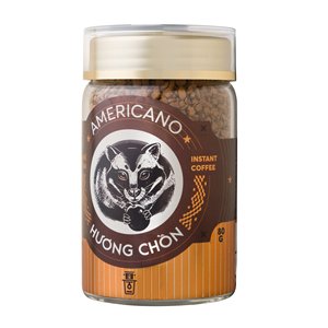 Café instantané lyophilisé HUONG CHON AMERICANO 80 g/pot de café premium à l'arôme de la belette avec pot en plastique hermétique du Viet Nam - Product Image 4