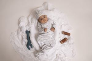 Vestido de noche de manga larga cómodo para recién nacido, algodón suave y 95% de bambú, 5% Elastano, ropa de dormir sostenible para bebé - Product Image 3