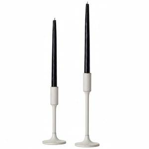 Ensemble de 3 bougeoirs coniques en métal noir mat au design luxueux, faits à la main, écologiques, pour anniversaires, mariages, tables à manger et décoration intérieure - Product Image 2