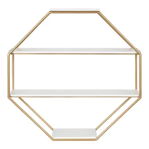 Estante de estante montado en la pared de tendencia superior recubierto de oro Estante flotante de lujo Premium Elegante para uso de decoración en precio al por mayor - Product Image 1