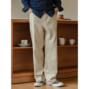 Vaqueros de mezclilla modernos y de moda para hombre, de corte recto, holgados, de pierna ancha, estilo urbano, ecológicos y transpirables, en color beige funky. - Product Image 4