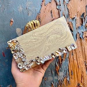 Sacs à main en résine écologique Faizacraft avec chaînes et décoration boutonnée, imperméables, pour les voyages - Product Image 6