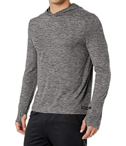 Tech เสื้อยืดมีฮู้ดแขนยาวสำหรับผู้ชาย,เสื้อยืดแฟชั่นผ้าโพลีเอสเตอร์88% โพลีเอสเตอร์12% อีลาสเทนนำเข้าเครื่องซักผ้าจำนวนมาก - Product Image 1