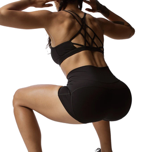 Pantalones cortos deportivos para correr de secado rápido de verano, pantalones cortos de Yoga sin costuras para mujer - Product Image 3