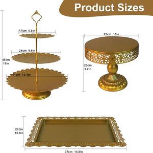 Decorous Metal <b>Cake</b> <b>Stand</b> <b>Set</b> Built for a Refined <b>Cake</b> Highlight with Elevated Construction Present Sweets in Group Gatherings - Product Image 4