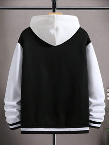 Chaqueta universitaria personalizada de chenilla con parches para hombre, con hombros caídos y letras, sin Sudadera con capucha, chaqueta personalizada para hombre - Product Image 3