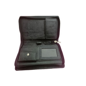 Stylish Vintage Cowhide Leather Women's <b>Wallet</b> RFID Feature <b>Long</b> Open Closure Multi-Use Western Style Hot Sale Polyester Lining - Product Image 5