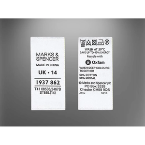 Étiquette de soin lavable Tyvek sur mesure de 2,5 pouces pour vêtements, étiquette pliée en satin avec logo personnalisé, étiquettes de vêtements durables - Product Image 3