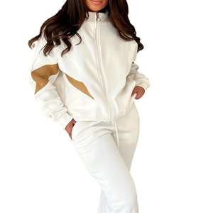 Conjunto Deportivo de Dos Piezas con Cremallera Personalizable para Mujer, Ropa Deportiva Informal, Talla Grande, Ropa de Calle, Ropa Deportiva de Invierno - Product Image 1