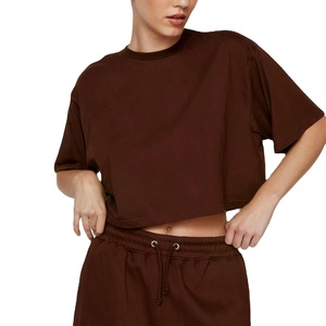 Conjunto de Dos Piezas de Top Corto Holgado de Algodón y Pantalones Cortos por Encima de la Rodilla para Mujer, Ropa a Juego. Conjunto de Pantalones Cortos y Camiseta 2026 - Product Image 3