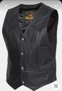 Gilet en cuir véritable vintage classique: une durabilité de base de mode classique élégance élégante intemporelle mode mat brillant - Product Image 2