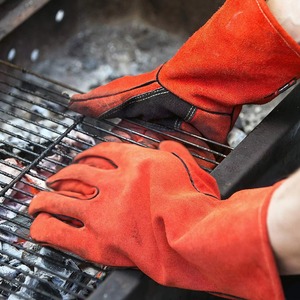 Gants de soudage en cuir de haute qualité Gants de travail résistants à la chaleur Gants de sécurité industrielle avec logo personnalisé - Product Image 6